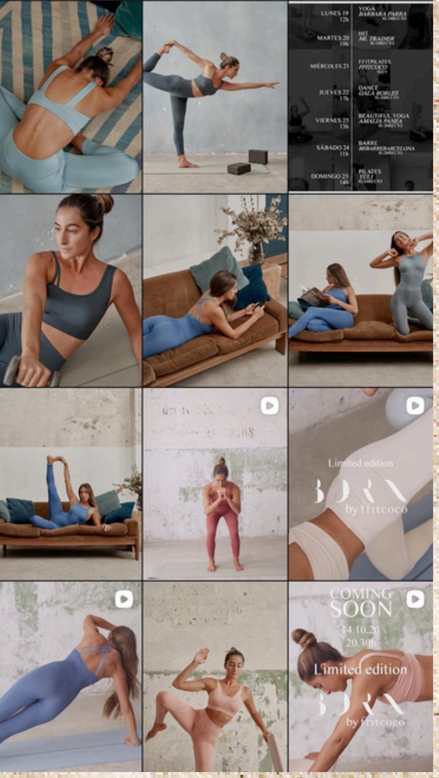 Born Living Yoga campaign content grid